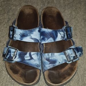 Papillo blue tie dye birkenstock sandal women's